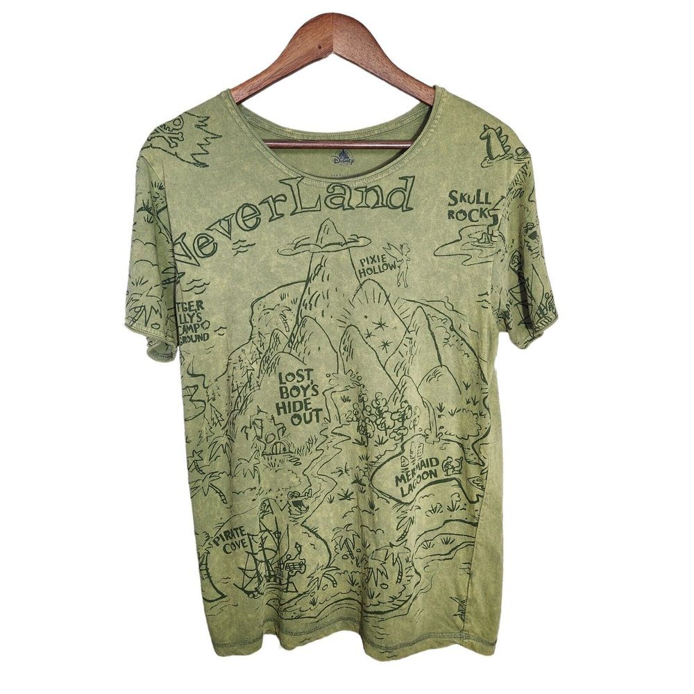 Disney Neverland Map T Shirt Adult Size‎ Large